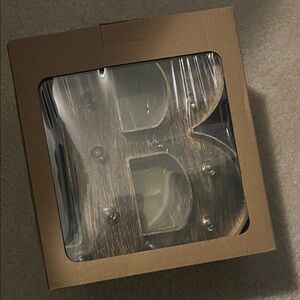 Wooden Letter B with LED Lights